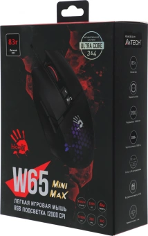 Мышь A4Tech Bloody W65 Max Mini черный оптическая 12000dpi USB 9but (W65 MAX MINI HONEYCOMB) - купить недорого с доставкой в интернет-магазине