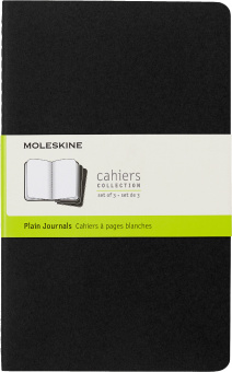 Блокнот Moleskine CAHIER JOURNAL QP318 Large 130х210мм обложка картон 80стр. нелинованный черный (3шт) - купить недорого с доставкой в интернет-магазине