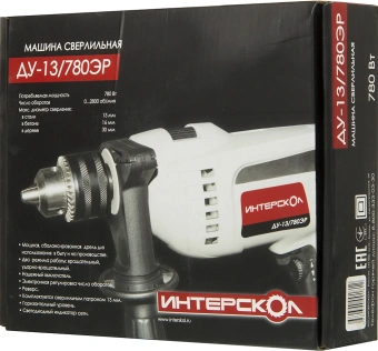 Дрель ударная Интерскол ДУ-13/780ЭР 780Вт патрон:кулачковый реверс (421.1.0.00) - купить недорого с доставкой в интернет-магазине
