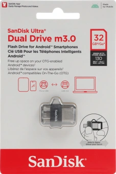 Флеш Диск Sandisk 32GB Ultra Dual drive SDDD3-032G-G46 USB3.0 черный - купить недорого с доставкой в интернет-магазине