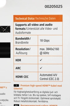 Кабель аудио-видео Hama Premium HDMI (m)/HDMI (m) 1.5м. феррит.кольца позолоч.конт. черный 5зв (00205025) - купить недорого с доставкой в интернет-магазине