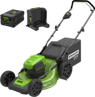 Газонокосилка роторная Greenworks GD60LM46HPK4 (2502807UB) - купить недорого с доставкой в интернет-магазине