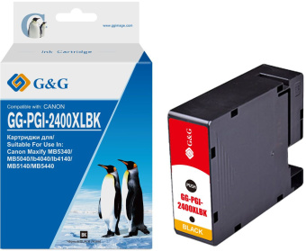 Картридж струйный G&G GG-PGI-2400XLBK PGI-2400XL BK черный (74.6мл) для Canon Maxify iB4040/iB4140/МВ5040/MB5140/МВ5340/MB5440 - купить недорого с доставкой в интернет-магазине