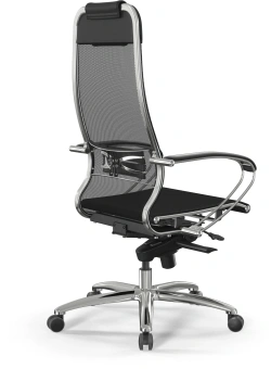 Кресло Метта Samurai S-1 черный сиденье черный сетка с подголов. крестов. металл хром - купить недорого с доставкой в интернет-магазине