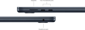 Ноутбук Apple MacBook Air A3114 M3 8 core 16Gb SSD512Gb/10 core GPU 15.3" Liquid Retina (2880x1864) macOS midnight WiFi BT Cam (MXD43LL/A) - купить недорого с доставкой в интернет-магазине