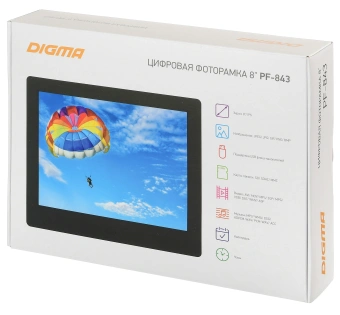 Фоторамка Digma 8" PF-843 IPS 1024x768 черный пластик ПДУ Видео - купить недорого с доставкой в интернет-магазине