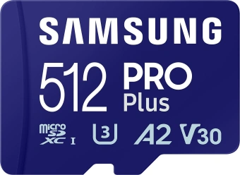 Флеш карта microSDXC 512GB Samsung MB-MD512SA Pro PLUS V30 + adapter - купить недорого с доставкой в интернет-магазине