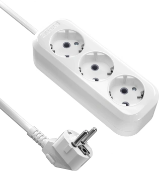 Сетевой удлинитель Defender R330 1.5м (3 розетки) белый (пакет ПЭ) - купить недорого с доставкой в интернет-магазине