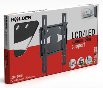 Кронштейн для телевизора Holder LCDS-5045 металлик 19"-40" макс.45кг настенный фиксированный - купить недорого с доставкой в интернет-магазине