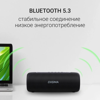 Колонка порт. Digma D-PS1524 черный 20W 2.0 BT 10м 2000mAh (PS1524B) - купить недорого с доставкой в интернет-магазине