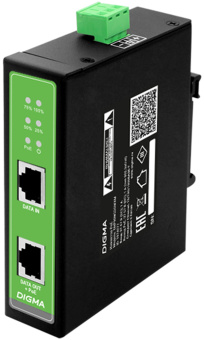Инжектор PoE Digma DNP30W48GDXM 10/100/1000BASE-T 30Вт 37-57В(DC) - купить недорого с доставкой в интернет-магазине