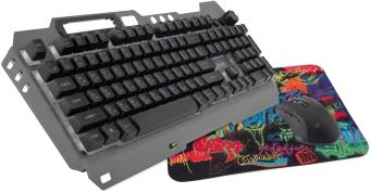 Клавиатура + мышь Оклик 700GMK клав:черный мышь:черный USB Multimedia LED (1533156) - купить недорого с доставкой в интернет-магазине