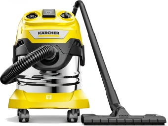 Строительный пылесос Karcher WD 4 P S V-20/5/22 1000Вт (уборка: сухая/сбор воды/выдув) желтый - купить недорого с доставкой в интернет-магазине