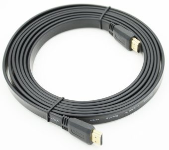 Кабель аудио-видео FLAT HDMI (m)/HDMI (m) 3м. черный - купить недорого с доставкой в интернет-магазине
