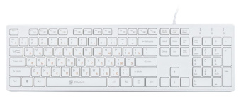 Клавиатура Оклик 500M белый USB slim Multimedia - купить недорого с доставкой в интернет-магазине