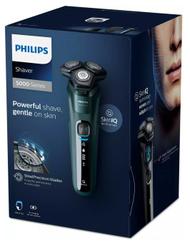 Бритва роторная Philips SkinIQ S5584/50 реж.эл.:3 питан.:аккум. темно-синий - купить недорого с доставкой в интернет-магазине