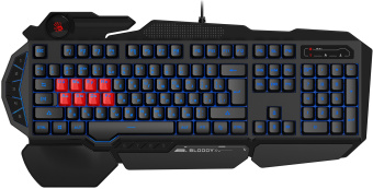 Клавиатура A4Tech B318 черный USB Multimedia for gamer LED (подставка для запястий) кабель 1.8м - купить недорого с доставкой в интернет-магазине