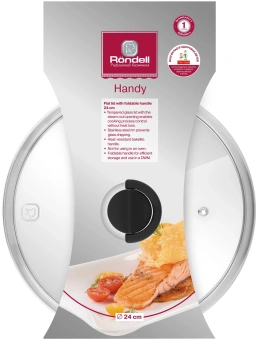 Крышка Rondell Handy RDA-1686 d=24см крыш.прозрачный руч.черная - купить недорого с доставкой в интернет-магазине