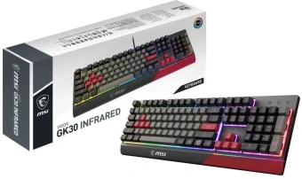 Клавиатура MSI GK30 Infrared черный/красный USB Multimedia for gamer LED (подставка для запястий) (S11-04RUF01-CLA) кабель 1.8м - купить недорого с доставкой в интернет-магазине