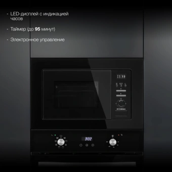 Микроволновая печь Hyundai HBW 2040 BG 20л. 800Вт черный (встраиваемая) - цена, купить или заказать с доставкой в интернет-магазине Микроволновая печь Hyundai HBW 2040 BG 20л. 800Вт черный (встраиваемая) - купить недорого с доставкой в интернет-магазине