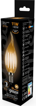 Лампа филам. Gauss Filament 11Вт цок.:E14 свеча 220B 2700K св.свеч.бел.теп. CF35 (упак.:1шт) (104801111) - купить недорого с доставкой в интернет-магазине