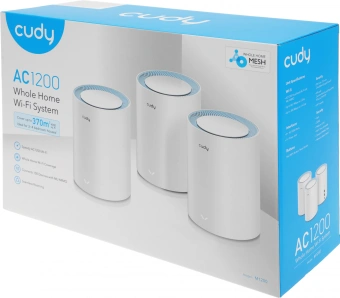 Бесшовный Mesh роутер Cudy M1200 (M1200(3-PACK)) AC1200 10/100BASE-TX белый (упак.:3шт) - купить недорого с доставкой в интернет-магазине
