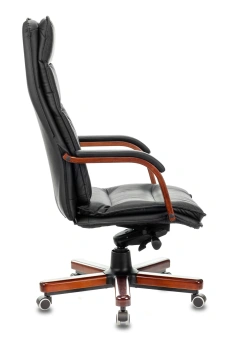 Кресло руководителя Бюрократ T-9927WALNUT черный кожа крестов. металл/дерево - купить недорого с доставкой в интернет-магазине