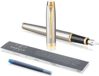 Ручка перьев. Parker IM Core F321 (CW1931649) Brushed Metal GT F сталь нержавеющая подар.кор. - купить недорого с доставкой в интернет-магазине
