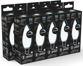 Лампа светодиодная Gauss Filament 103201209-D 9Вт цок.:E14 свеча 220B св.свеч.бел.нейт. (упак.:1шт) - купить недорого с доставкой в интернет-магазине