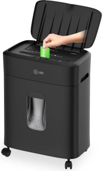 Шредер Cactus CS-SH-D4 черный с автоподачей (секр.P-5) фрагменты 60лист. 15лтр. скрепки скобы пл.карты - купить недорого с доставкой в интернет-магазине