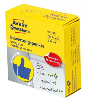 Этикетки Avery Zweckform 3861 250шт на листе диаметр 19мм/70г/м2/желтый самоклей. универсальная - купить недорого с доставкой в интернет-магазине