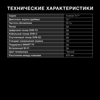 Телевизор LED Hyundai 32" H-LED32BS5002 Android TV Frameless черный HD 60Hz DVB-T2 DVB-C DVB-S DVB-S2 USB WiFi Smart TV - купить недорого с доставкой в интернет-магазине