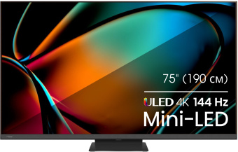 Телевизор LED Hisense 75" 75U8KQ темно-серый 4K Ultra HD 120Hz DVB-T DVB-T2 DVB-C DVB-S DVB-S2 USB WiFi Smart TV - купить недорого с доставкой в интернет-магазине