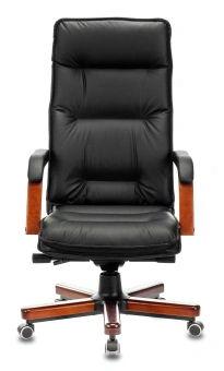 Кресло руководителя Бюрократ T-9927WALNUT черный кожа крестов. металл/дерево - купить недорого с доставкой в интернет-магазине