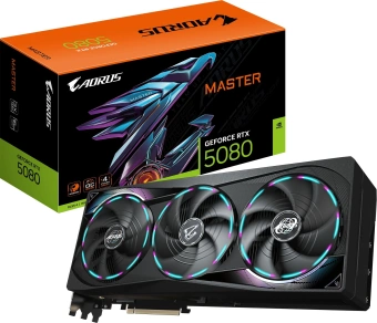 Видеокарта Gigabyte PCI-E 5.0 GV-N5080AORUS M-16GD 1.0 NVIDIA GeForce RTX 5080 16Gb 256bit GDDR7 2805/30000 HDMIx1 DPx3 HDCP Ret - купить недорого с доставкой в интернет-магазине