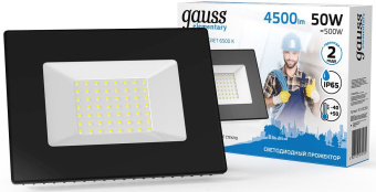 Прожектор уличный Gauss Elementary 613100350 светодиодный 50Втчерный - купить недорого с доставкой в интернет-магазине