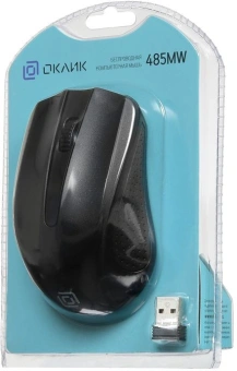 Мышь Оклик 485MW черный оптическая 1600dpi беспров. USB для ноутбука 3but (997819) - купить недорого с доставкой в интернет-магазине