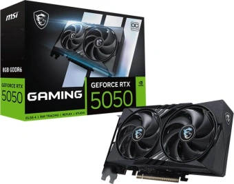 Видеокарта MSI PCI-E 5.0 RTX 5050 8G GAMING OC NVIDIA GeForce RTX 5050 8Gb 128bit GDDR6 2632/20000 HDMIx1 DPx3 HDCP Ret - купить недорого с доставкой в интернет-магазине