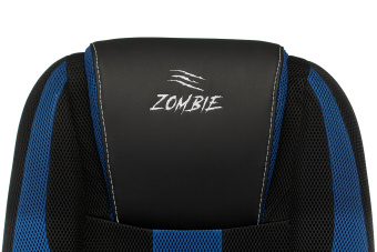 Кресло игровое Zombie 9 черный/синий ткань/эко.кожа крестов. пластик - купить недорого с доставкой в интернет-магазине