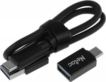 Накопитель SSD Netac USB-C 2Tb NT01ZSLIM-002T-32BK Z Slim 1.8" черный - купить недорого с доставкой в интернет-магазине