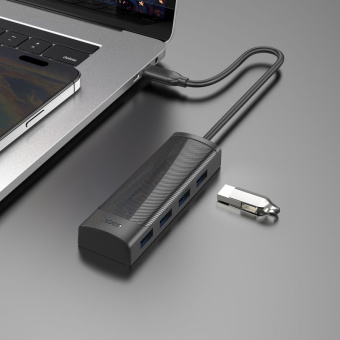 Разветвитель USB-C Hoco HB41 Type-C 4порт. черный - купить недорого с доставкой в интернет-магазине