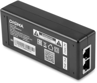 Инжектор PoE Digma DNP30W48GTAP 10/100/1000BASE-T 30Вт 100-240В(АС) - купить недорого с доставкой в интернет-магазине