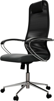 Кресло Метта SU-B-8 черный сиденье черный сетка с подголов. крестов. металл хром - купить недорого с доставкой в интернет-магазине