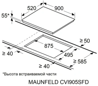 Индукционная варочная поверхность Maunfeld CVI905SFDGR графитовый - купить недорого с доставкой в интернет-магазине
