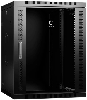 Шкаф коммутационный Cabeus (SH-05F-15U60/60-R-BK) настенный 15U 600x600мм пер.дв.стекл 60кг черный 540мм 769мм IP20 сталь - купить недорого с доставкой в интернет-магазине