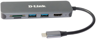 Разветвитель USB 3.0 D-Link DUB-2327 2порт. черный (DUB-2327/A1A) - купить недорого с доставкой в интернет-магазине