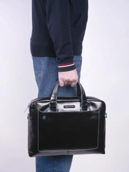 Деловая сумка Piquadro Blue Square CA3335B2/N с отделением для ноутбука 15" черная натур.кожа - купить недорого с доставкой в интернет-магазине