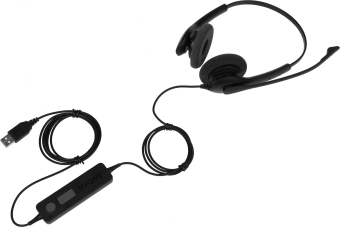 Наушники с микрофоном Jabra BIZ 1500 Duo черный 2.3м накладные USB оголовье (1559-0159) - купить недорого с доставкой в интернет-магазине