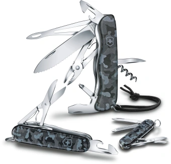 Нож перочинный Victorinox Huntsman (1.3713.942) 91мм 15функц. морской камуфляж карт.коробка - купить недорого с доставкой в интернет-магазине