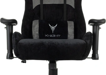 Кресло игровое Knight Flame черный/серый с подголов. крестов. пластик - купить недорого с доставкой в интернет-магазине